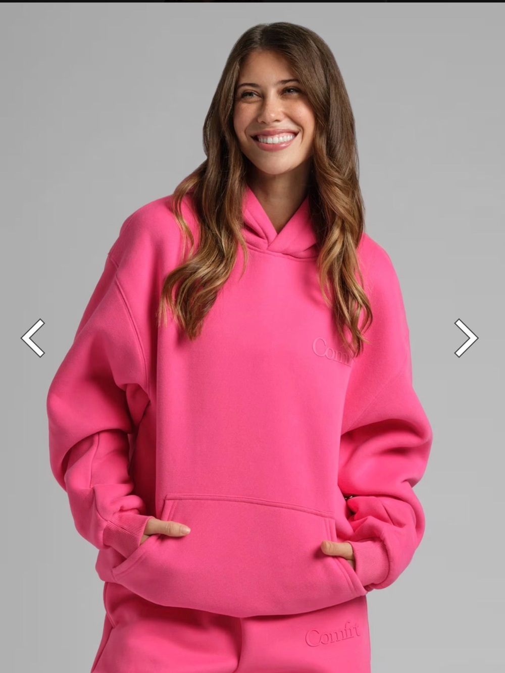 Comfrt - minimalist hoodie in hot pink